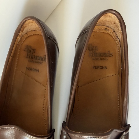 Allen Edmonds Verona II Size 12B 12 B Horse Bit Loafer Shoe Brown Made In Italy main image 14